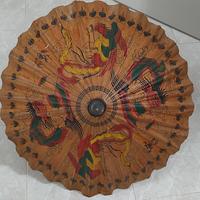 Ombrello parasole di legno e carta pergamena