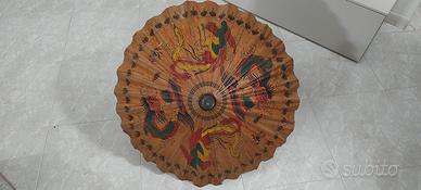 Ombrello parasole di legno e carta pergamena