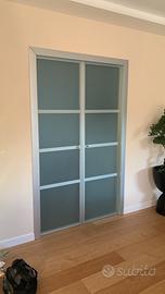 Porta scorrevole  2 ante in vetro