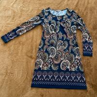 Vestito fantasia cachemire/paisley blu