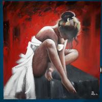 Quadro ballerina di Bubola e Naibo, 100x100cm