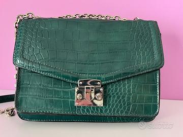 Borsa a tracolla color verde con stampa cocco