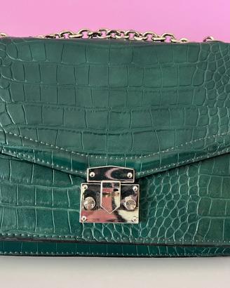 Borsa a tracolla color verde con stampa cocco