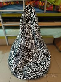 Grande pouf sacco poltrona zebrato