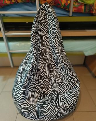 Grande pouf sacco poltrona zebrato