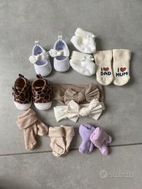 Set scarpe e accessori neonata