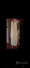 Completo Vintage seta+cotone, cardigan+gonna M