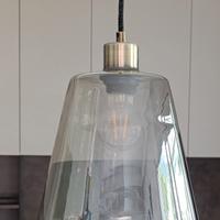 Lampadario a soffitto in vetro fumé 