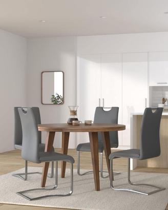 n. 4 sedie design moderno bianco grigio ecopelle