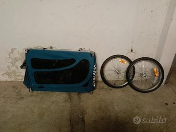 rimorchio bici per cani pieghevole 