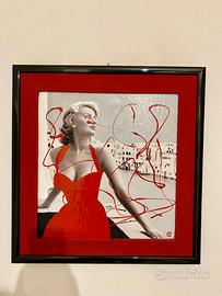 Quadro Sofia Loren con cornice nera laccata
