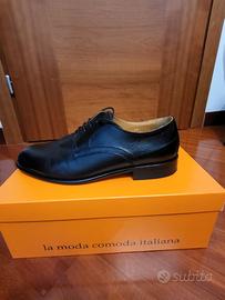 Scarpe nere da uomo in cuoio, Valleverde. n.43