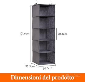 Set di 2 organizer sospesi per armadio