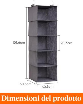 Set di 2 organizer sospesi per armadio