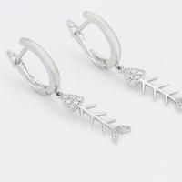 Orecchini pendenti Fishbone in Oro Placcato 18k
