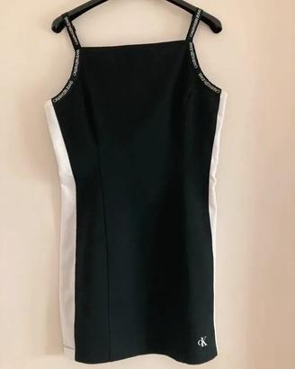 Vestito tubino donna Calvin Klein Jeans nero/bianc