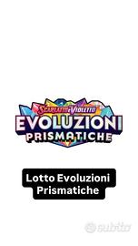 Lotto carte pokemon set evoluzioni prismatiche