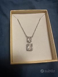 Collana argentata con cristalli Swarovski