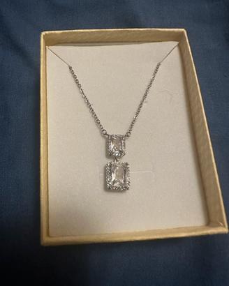 Collana argentata con cristalli Swarovski