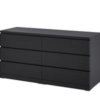 Cassettiera malm ikea 6 cassetti marrone nera