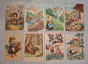 Lotto 16 cartoline vintage anni '50 e '60, bambini