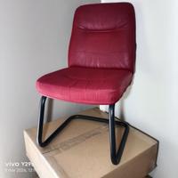 Sedia da ufficio attesa design a slitta Bordeaux