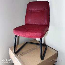 Sedia da ufficio attesa design a slitta Bordeaux