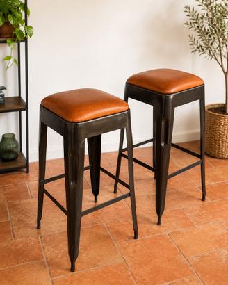 Coppia di sgabelli alti industrial vintage