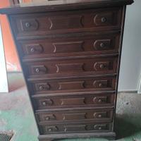mobile sette cassetti in noce