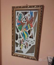 Quadro Artigianale Fenice su Specchio