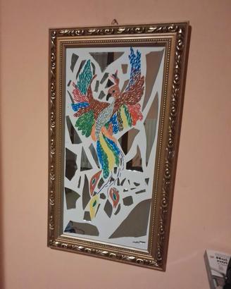 Quadro Artigianale Fenice su Specchio