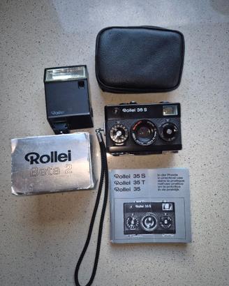 Rollei 35 S analogica con flash, custodia e manual