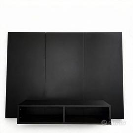 Parete Attrezzata Porta TV Sospesa Nera Moderna