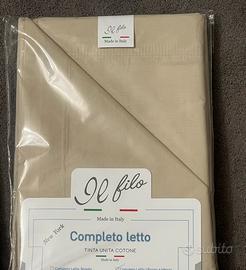 Completo letto  singolo beige