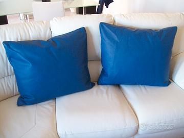 Coppia cuscini ecopelle imbottitura piume e fibre