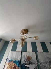 Lampadario dorato Maison du Monde con 6 globi