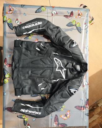 giacca moto 50 alpinestars in pelle techair