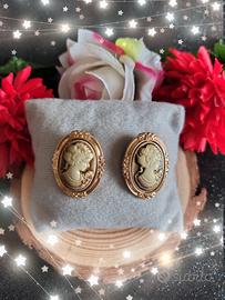 Orecchini vintage cammeo