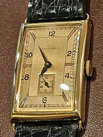 Tavannes Tank anni 30 in oro 9Kt. Art Decò