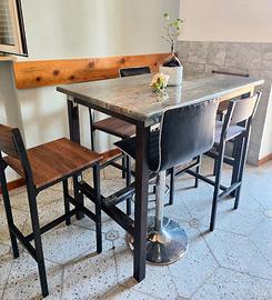 tavolo stile industrial + 6 sedie