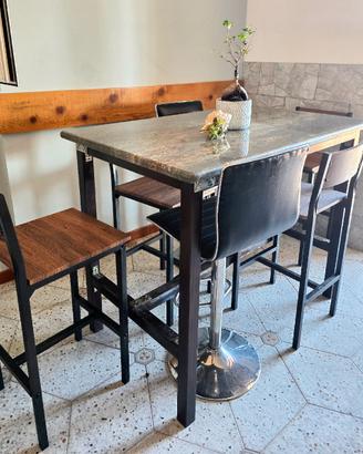 tavolo stile industrial + 6 sedie