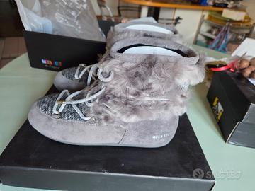 Moon boot in ecopelliccia,  camoscio e tessuto 