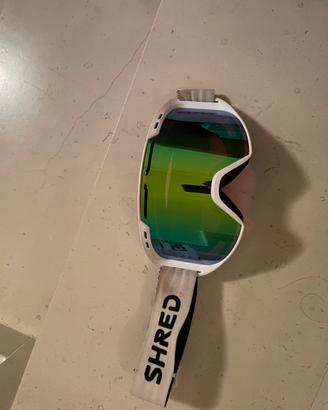 Maschera da sci Shred bianca specchiata+custodia