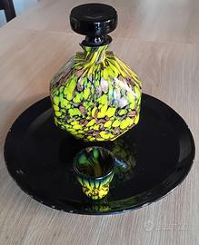 Servizio Rosolio, vetro Murano, ceramiche ROMETTI