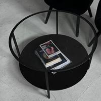 Tavolino da salotto moderno in vetro e nero – 45 x