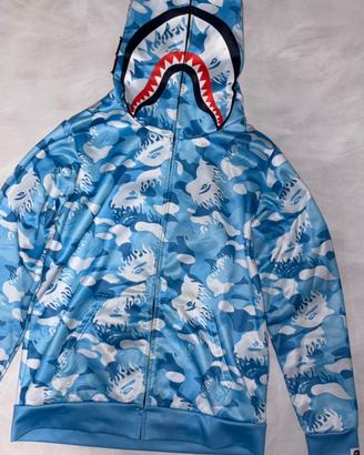 BAPE Blue Camo Tiger Shark Full-Zip Hoodie