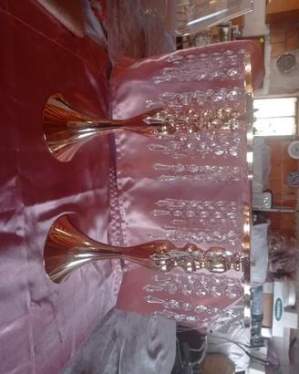 Candelabri in metallo e vetro