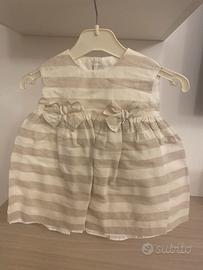 Vestito Neonato Il Gufo - Lino/Cotone a Righe