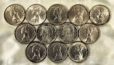 12 monete Repubblica Italiana 500 Lire argento