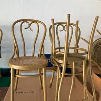 Sedia stile Thonet in legno e paglia di Vienna